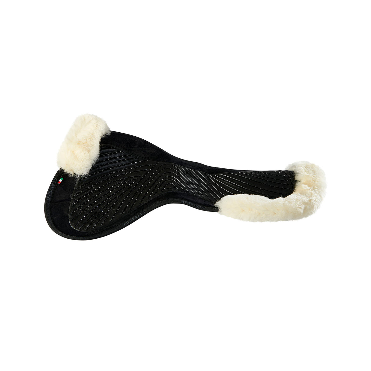 Acavallo Pad SP JCCS CW-CS Suede Cut-Out Sheepskin Twin Sided Gel Flat #colour_black-natural