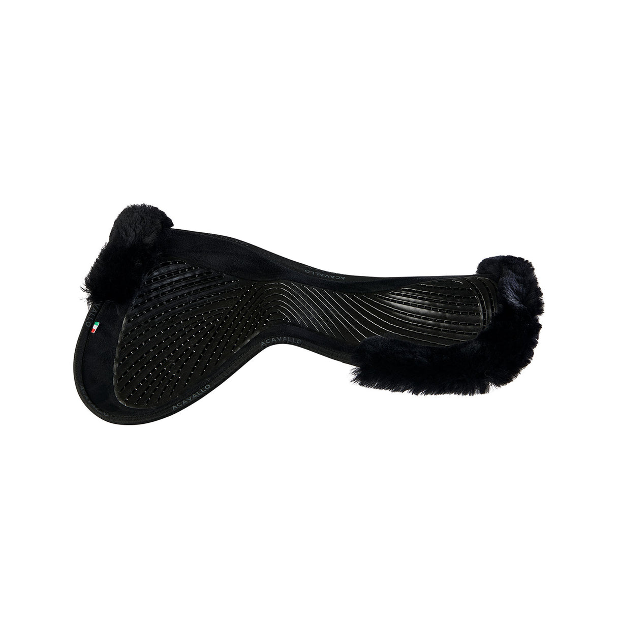 Acavallo Pad SP JCCS CW-CS Suede Cut-Out Sheepskin Twin Sided Gel Flat #colour_black-black