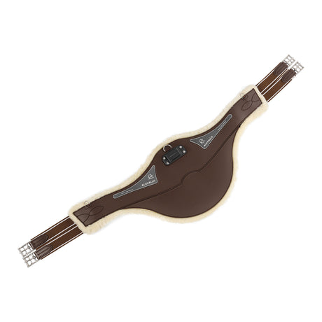 Acavallo Jumping Stud Guard Girth Classic Gel Pvc Detachable Faux Sheepskin #colour_brown