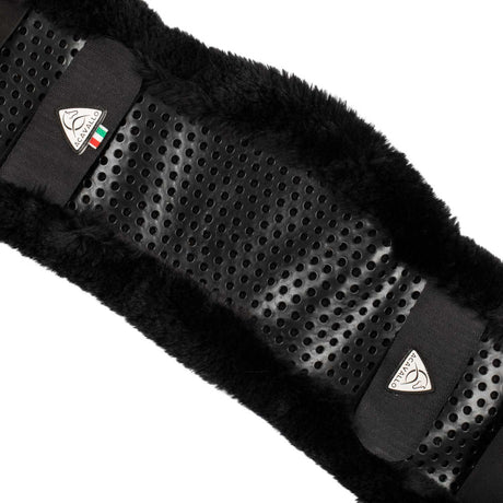 Acavallo Shaped Girth Sleeve Classic Gel Faux Sheepskin #colour_black