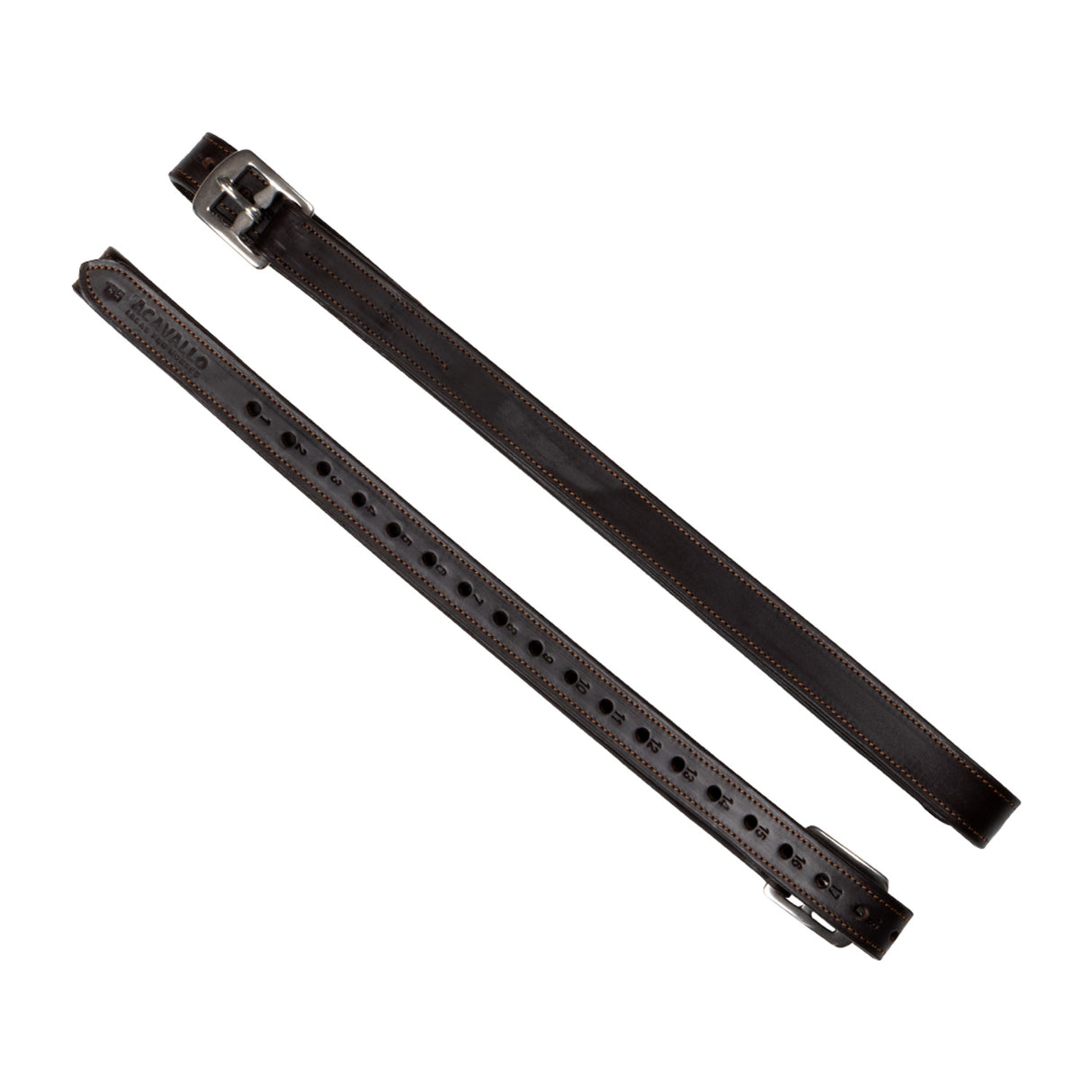 Acavallo Calfskin Stirrup Leathers Internal Reinforcement #colour_brown