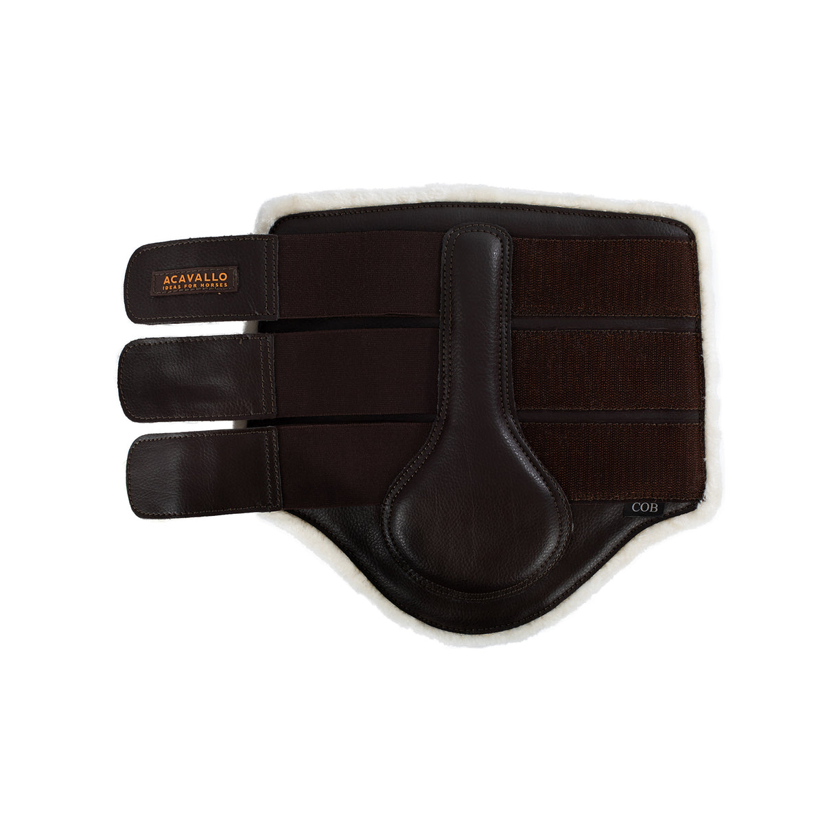 Acavallo Hind Brushing Boots Faux Sheepskin & Triple Hook-And-Loop Closure #colour_brown
