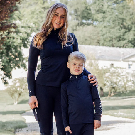 EQUIDRY Children's Water Repellent Base Layer #colour_navy-white