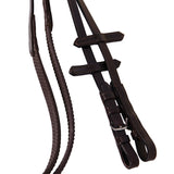 Equestro Leather English Bridle With Embroideries #colour_brown