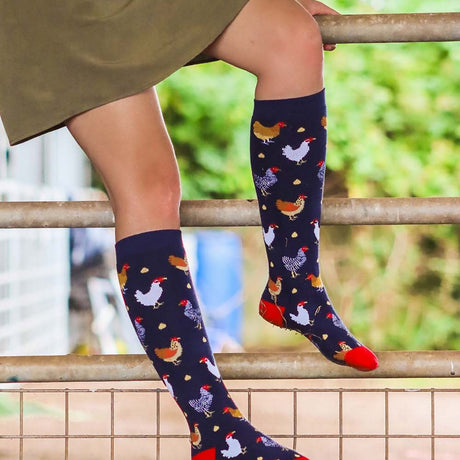 Bartleby Ladies Funky Welly Socks #style_colourful-chicken