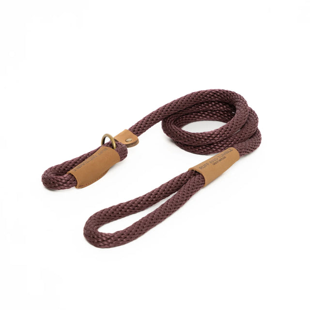 Ruff & Tumble Slim Slip Dog Lead #colour_burgundy