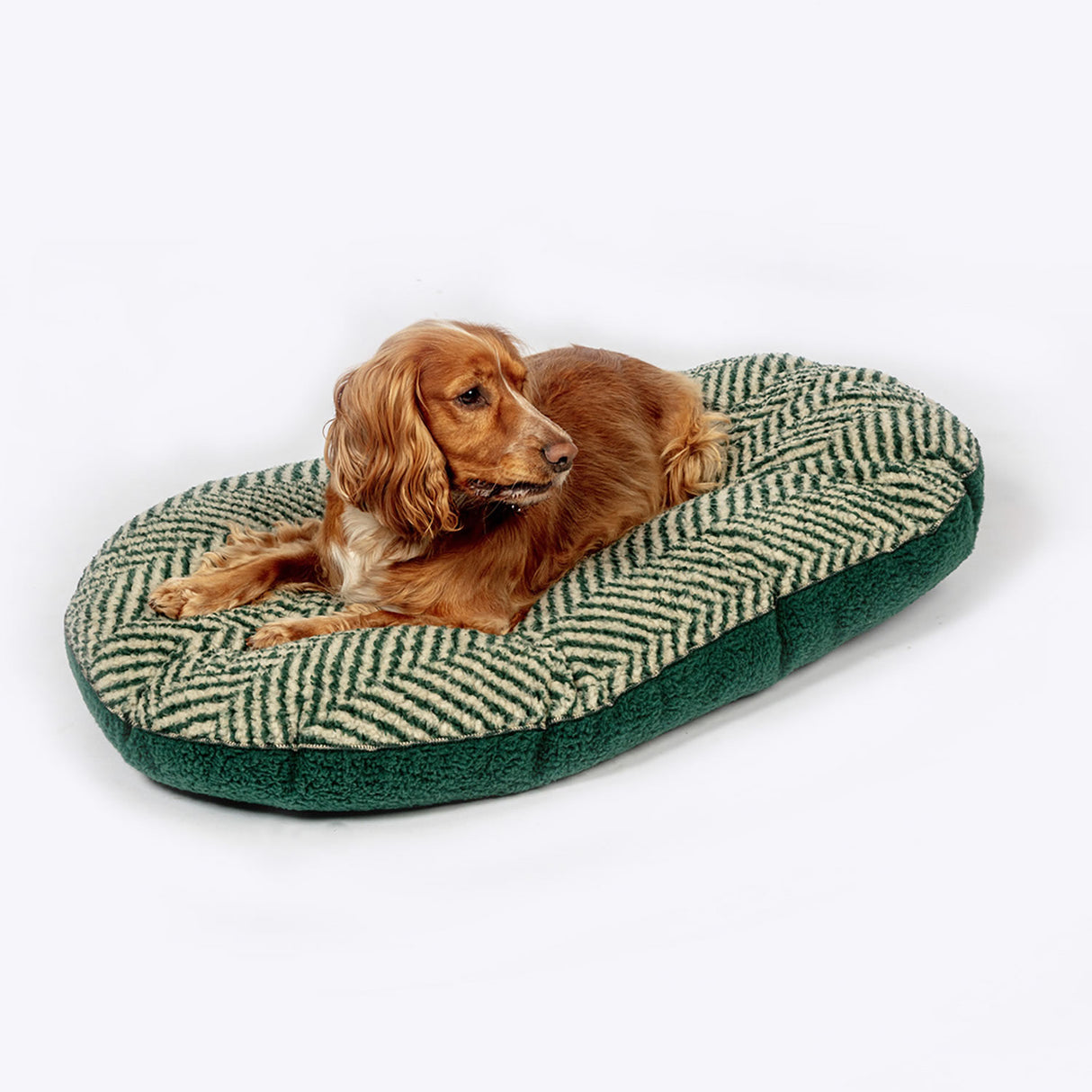 Danish Design Green Herringbone Fleece Quilted Mattress #colour_green