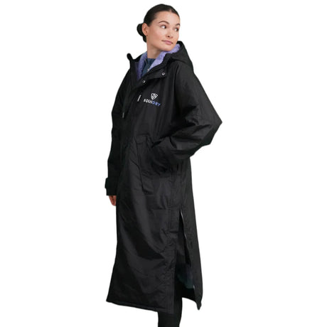 EQUIDRY Women's Thick Fleece Evolution Fixed Hood #colour_black-lilac