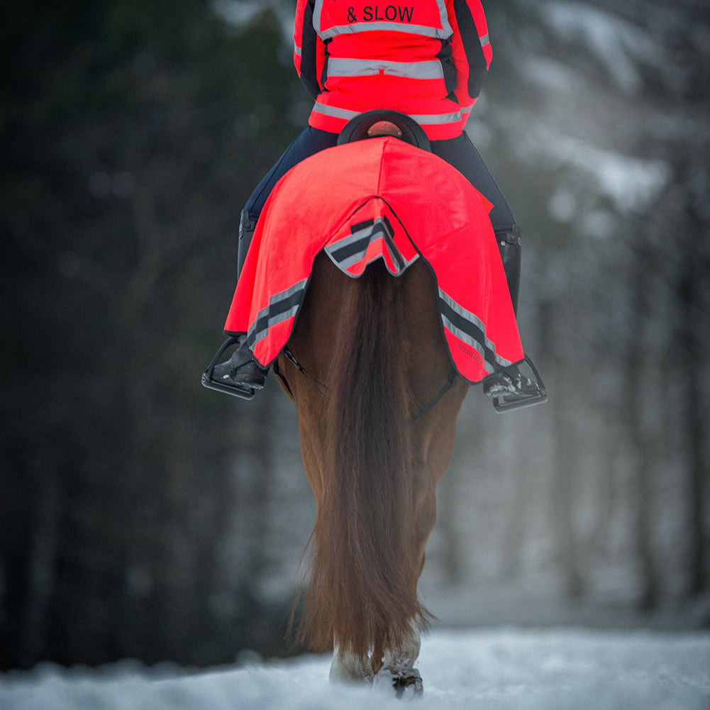 Equisafety Hi-Vis Waterproof Wrap Around Rug #colour_red