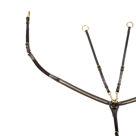 Tanned leather fork breastplate with brass clincher