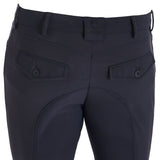 Equestro Men's Slim Fit Grip Breeches With Logo #colour_blue