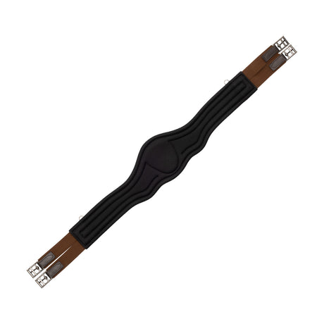 Equestro Jumping Girth Contoured Leather #colour_brown