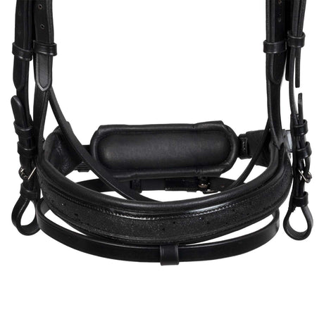 English leather bridle with glittery noseband