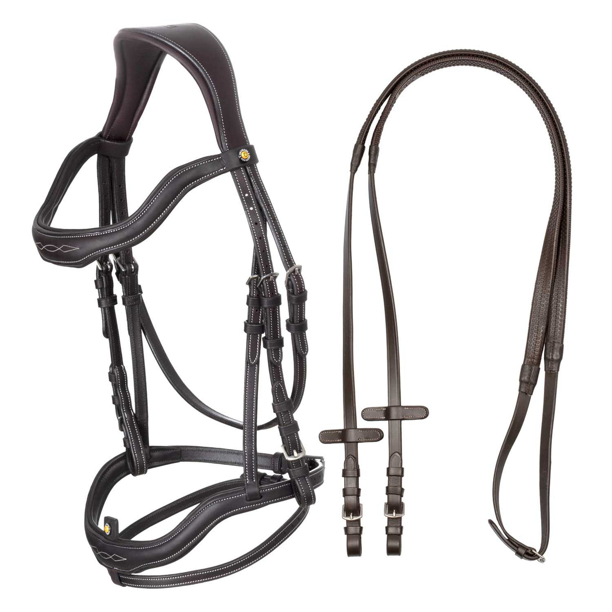 Soft leather stitched bridle