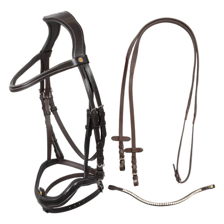 Anatomical bridle with curved noseband