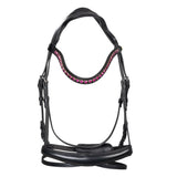Anatomical bridle with fuchsia rhinestones