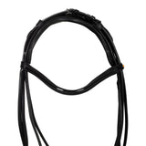 Leather dressage bridle with anatomical headpiece