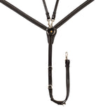 LEATHER BREASTPLATE WITH ELASTIC INSERTS & REMOVABLE MARTINGALE