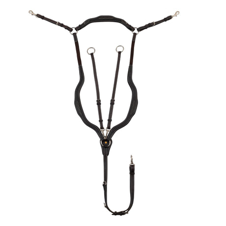 Anatomical leather breastplate with removable martingale