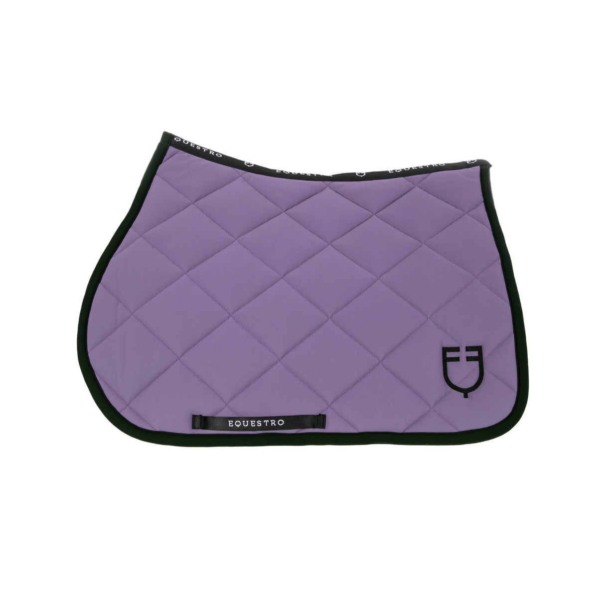Equestro Jumping Saddle Pad With Embroidered Logo Black Line Edition