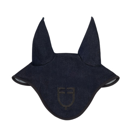 Fly veil in denim-effect technical fabric with logo