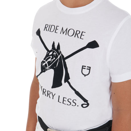 Equestro Kids' T-Shirt With Equestrian Print #colour_white