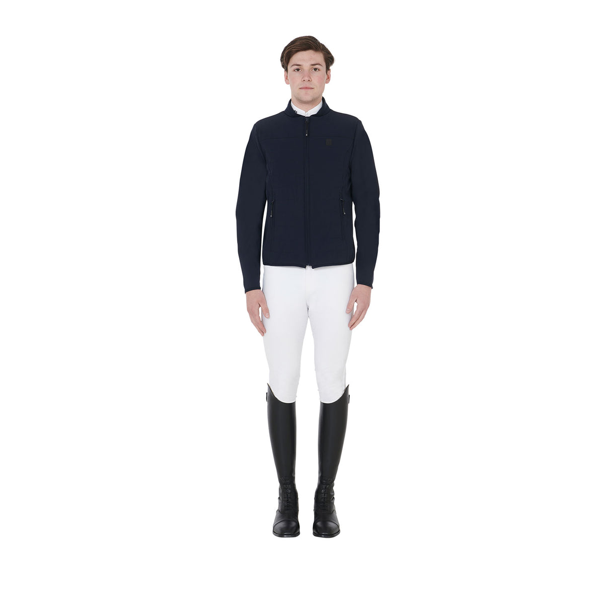 Equestro Men's Jacket In Perforated Technical Fabric #colour_blue