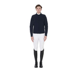 Equestro Men's Jacket In Perforated Technical Fabric #colour_blue