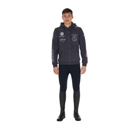 Men's sweatshirt with multi-logo hood
