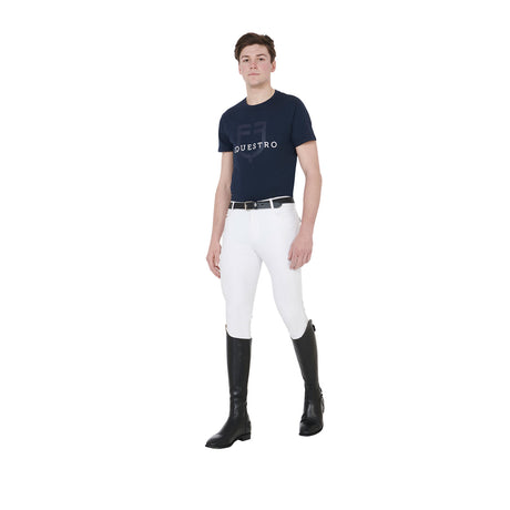 Equestro Men's Slim Fit T-Shirt With Logo On The Chest #colour_blue