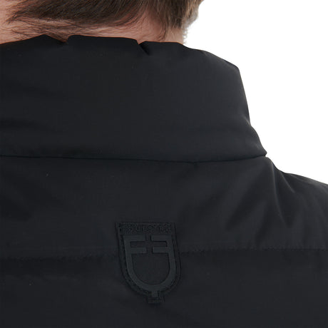 Equestro Men's Stretch Fabric Vest Silicone Patch #colour_black