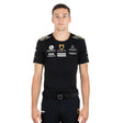 Equestro Men's Multi Logo T-Shirt Technical Fabric #colour_black