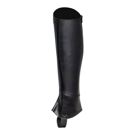 Equestro Unisex Chaps With Back Zip And Elastic Band #colour_black