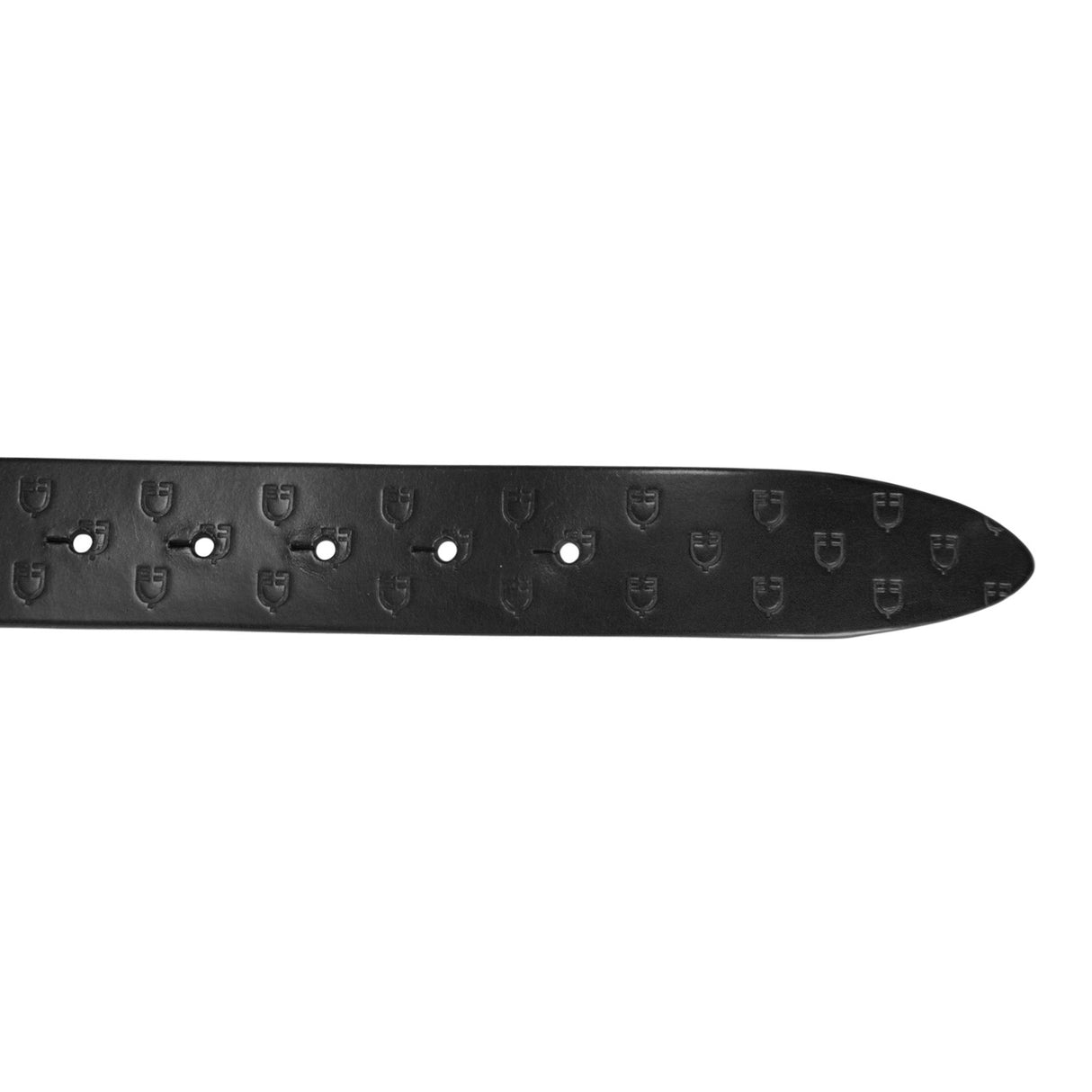 Total black leather belt with logo buckle