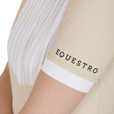 Women's slim fit pleated cotton polo shirt