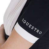Women's slim fit pleated cotton polo shirt