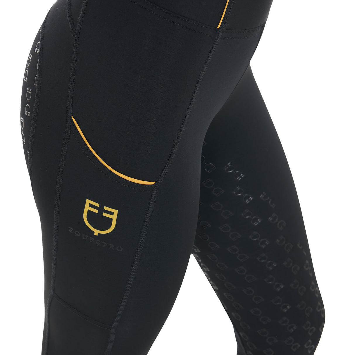 Equestro Women's Slim Light Light Leggings #colour_black