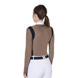 Women's slim fit polo shirt in technical fabric