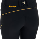 Equestro Women's Slim Fit Breeches With Knee Grip #colour_black