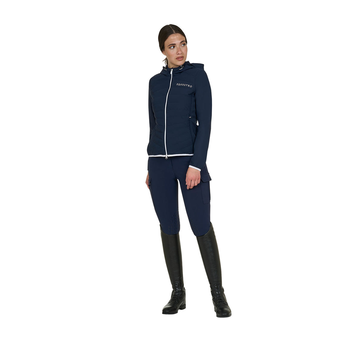 Women's down jacket in technical blend