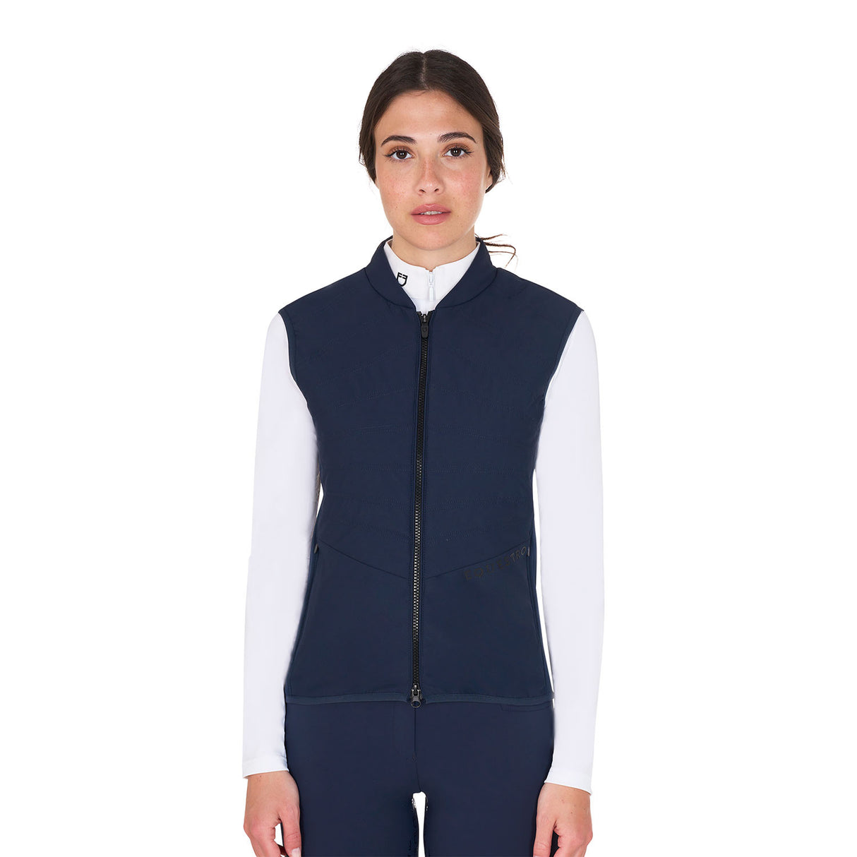 Women's slim fit vest in technical fabric
