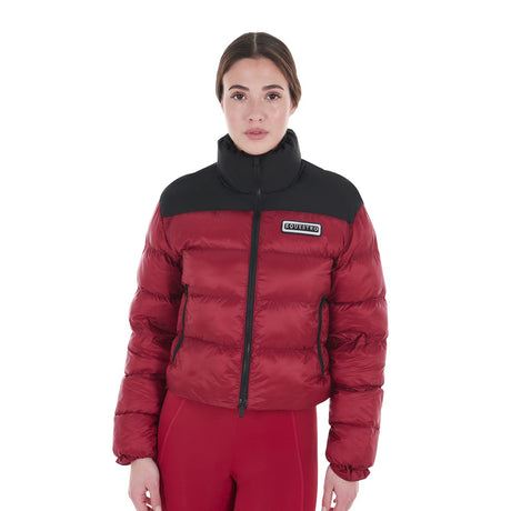 Equestro Women's Cropped Down Jacket Stretch Fabric