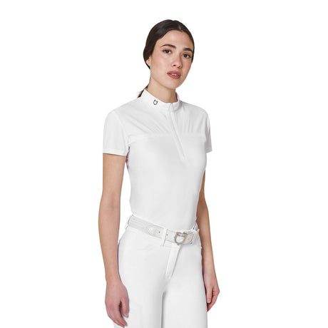 Equestro Ridertechnology women's competition polo shirt perforated fabric