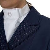 Women's tailocoat in technical fabric with rhinestones
