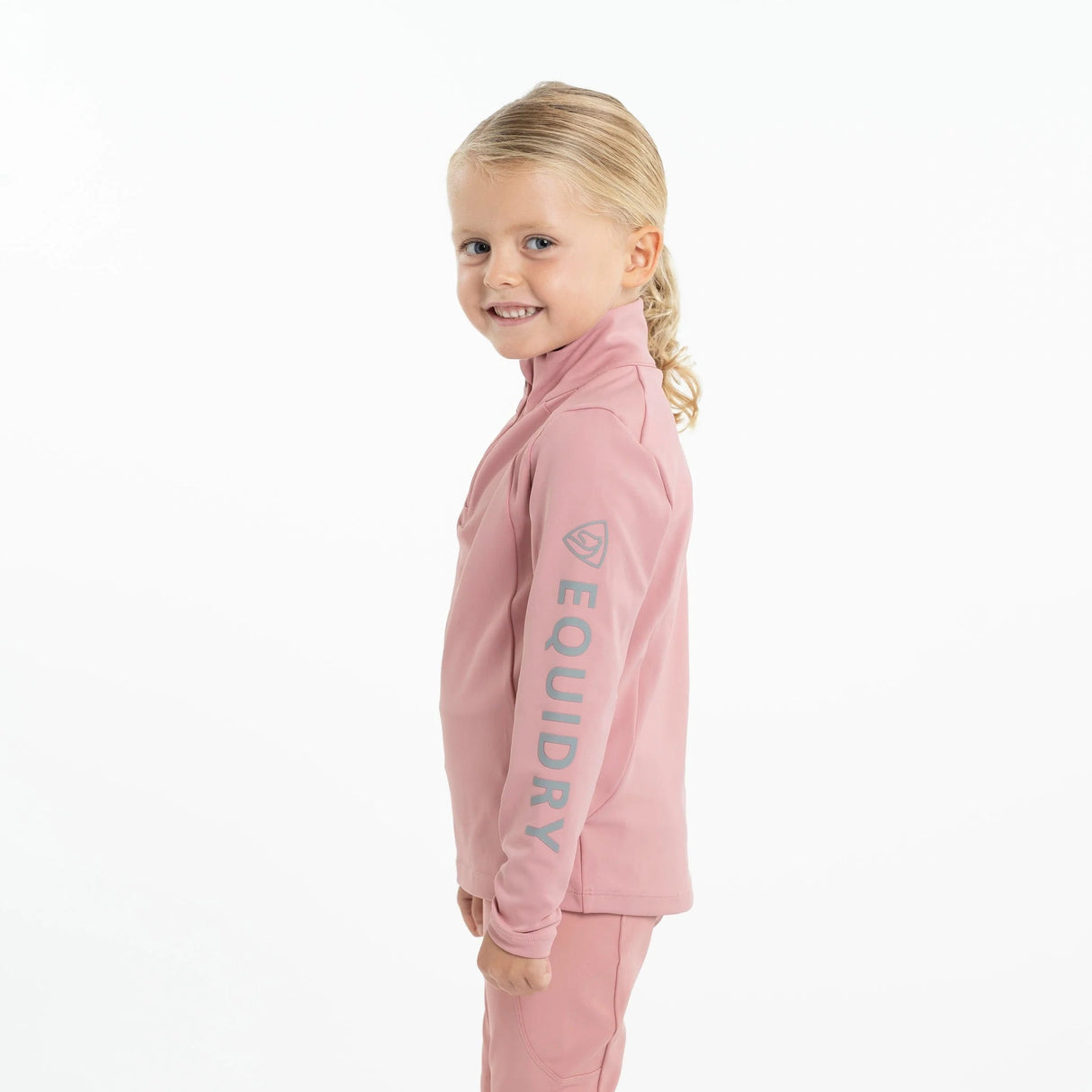 EQUIDRY Children's Water Repellent Base Layer #colour_pale-pink-grey