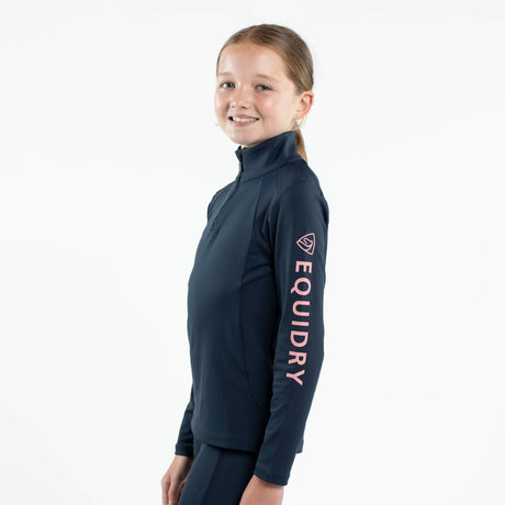 EQUIDRY Children's Water Repellent Base Layer #colour_navy-pale-pink