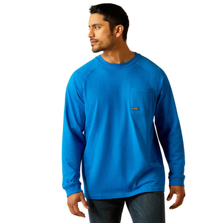 Ariat Men's Rebar Cotton Strong Graphic Long Sleeves T-Shirt #colour_blue