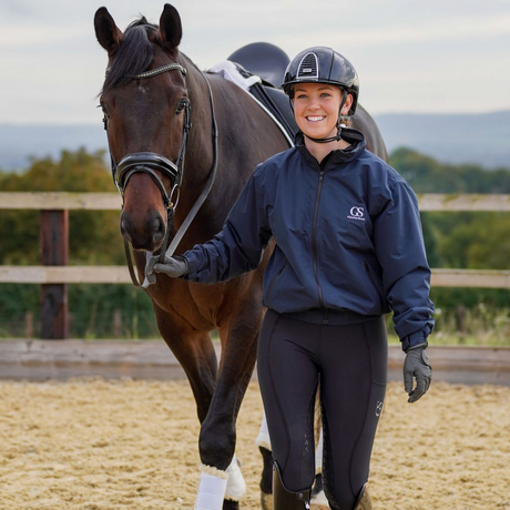 GS Equestrian Fleece Lined Blouson Jacket #colour_navy