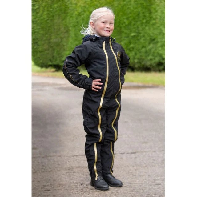 Supreme Products Active Show Rider Children's Waterproof Onesie #colour_black-gold