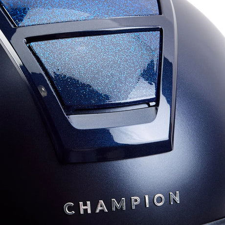 Champion Insight Glitter Oval Standard Peak Riding Hat #colour_matt-navy-sparkle-navy